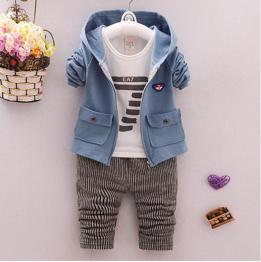 Zipper striped trousers suit children's suit