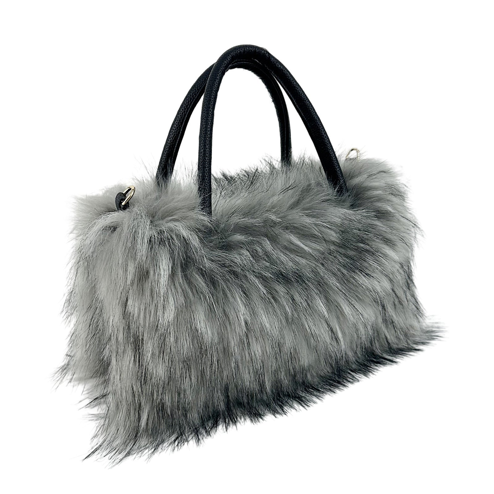 Square Plush Bag Artificial Fur Raccoon Fur Totes