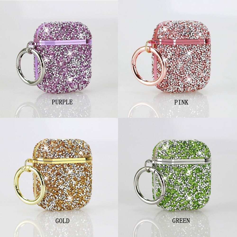 Electroplating diamond-studded bluetooth luxury airpods case