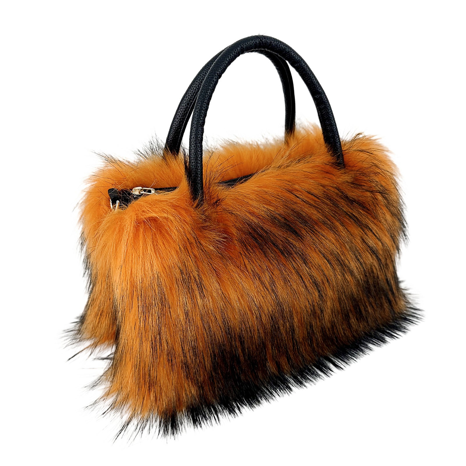 Square Plush Bag Artificial Fur Raccoon Fur Totes