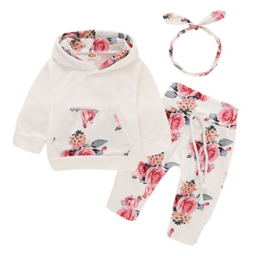 3 piece set Children's hood printing suit