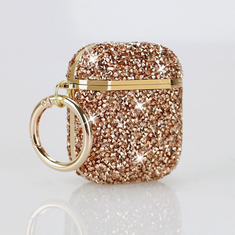 Electroplating diamond-studded bluetooth luxury airpods case