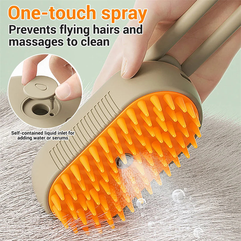 Electric Spray pet hair removal Brush Steamy Dog/ Cat Brush 3 In 1