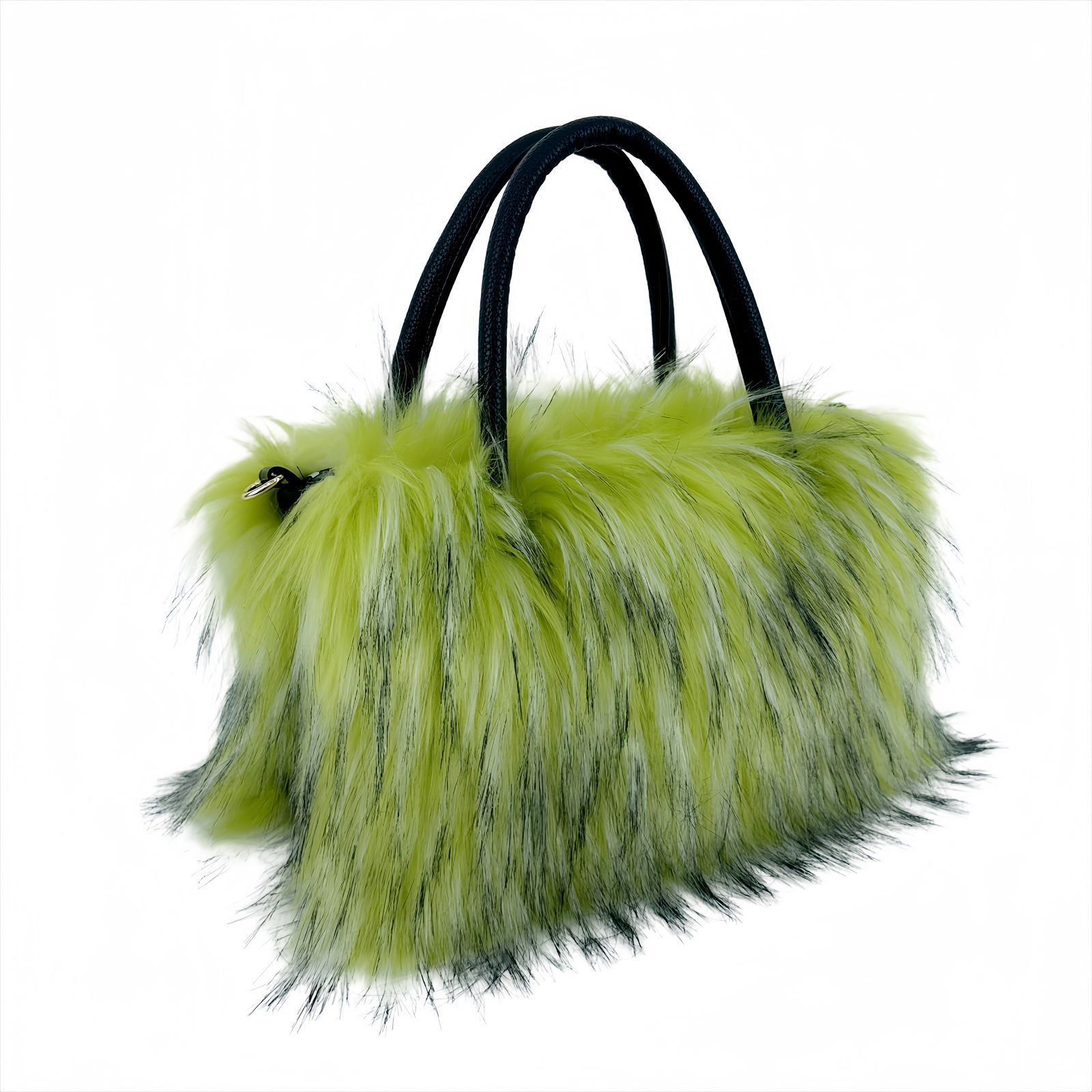 Square Plush Bag Artificial Fur Raccoon Fur Totes