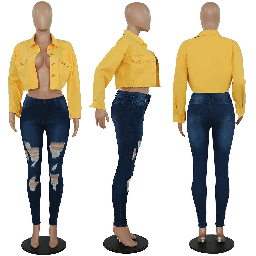 Streetwear Denim Jacket Women Outwear Bodycon Jeans Jackets