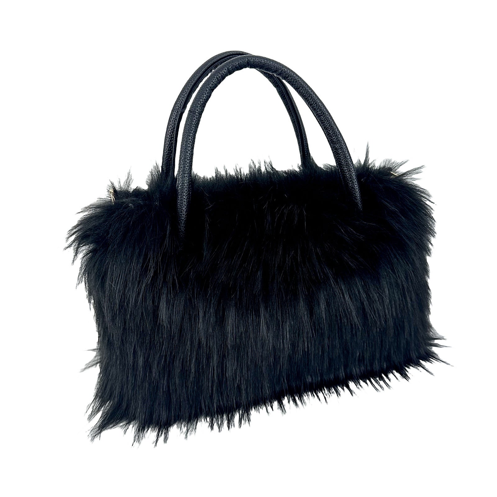 Square Plush Bag Artificial Fur Raccoon Fur Totes