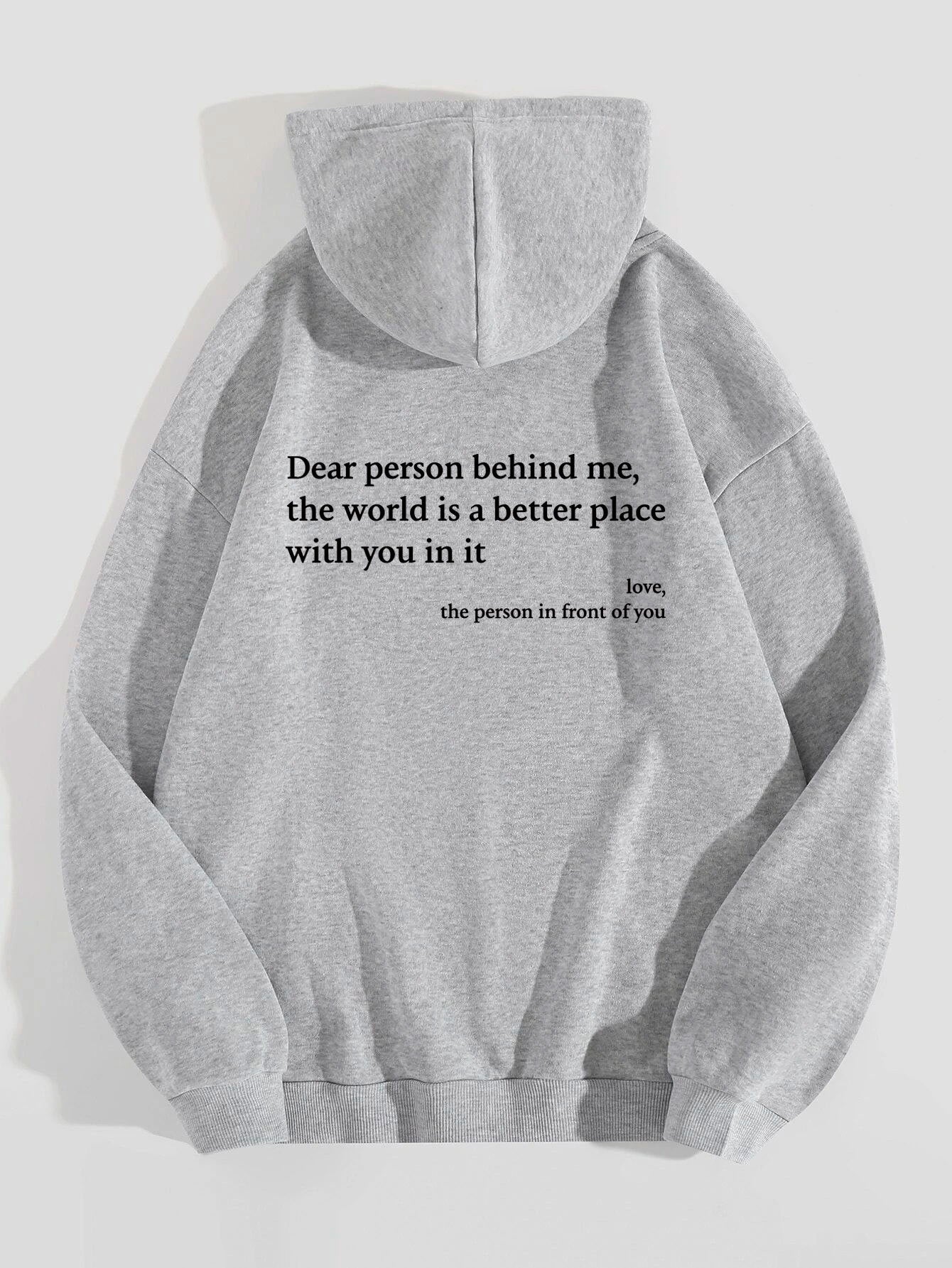 Women's Plush Letter Printed Hoodie Unisex