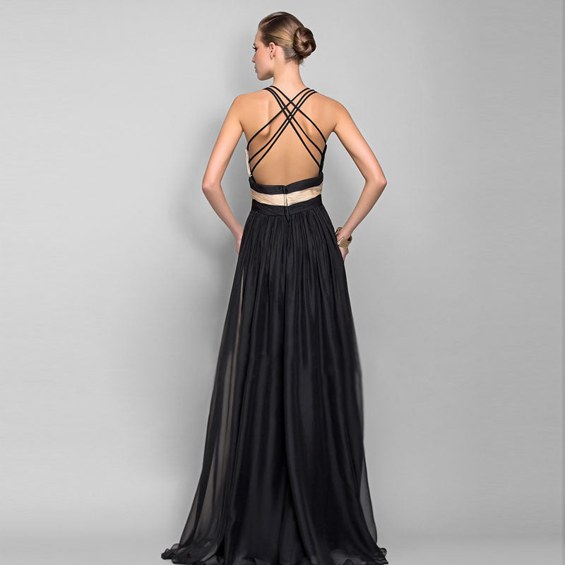 European and American fashion V-neck backless