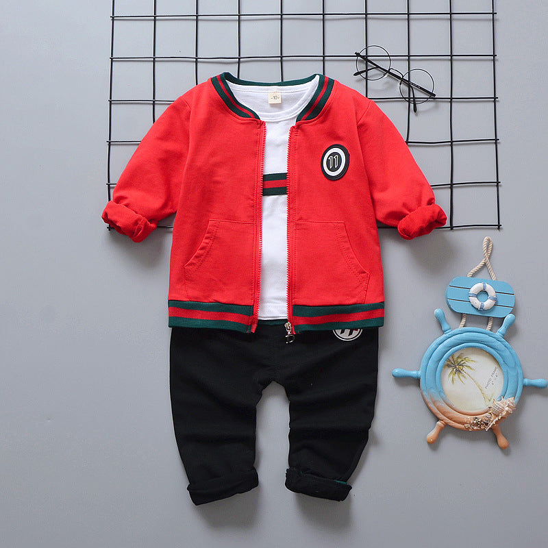 0-4 Years Old Children's Long-sleeved Suit With Openable Pants