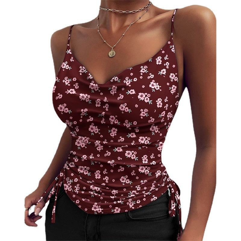 Spaghetti Strap Tops V-neck Camisole Shirts