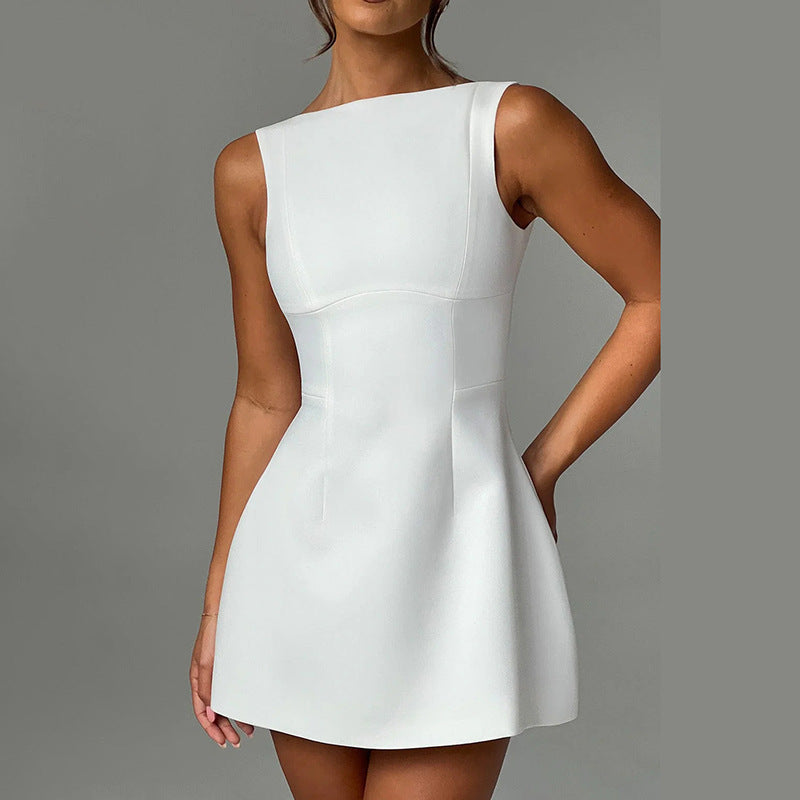 Sexy Slim-fitting Backless Sleeveless Short Dresses