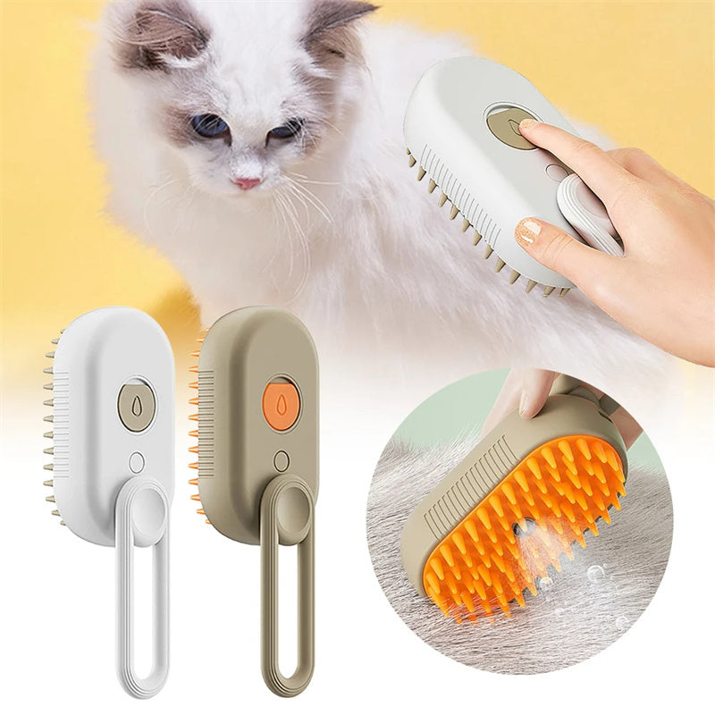 Electric Spray pet hair removal Brush Steamy Dog/ Cat Brush 3 In 1