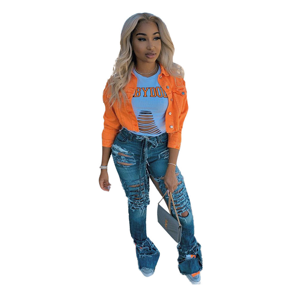 Streetwear Denim Jacket Women Outwear Bodycon Jeans Jackets