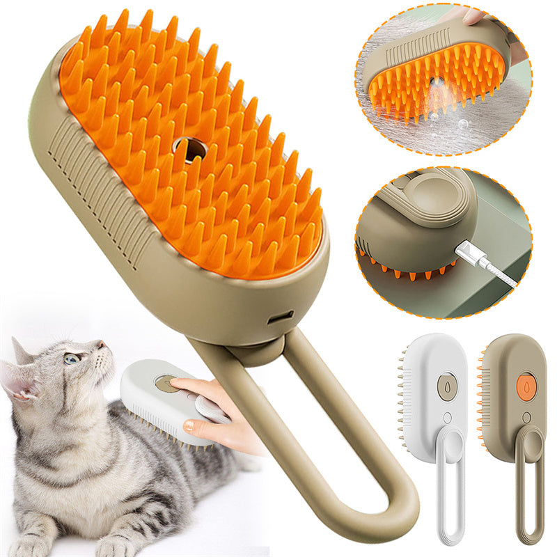 Electric Spray pet hair removal Brush Steamy Dog/ Cat Brush 3 In 1