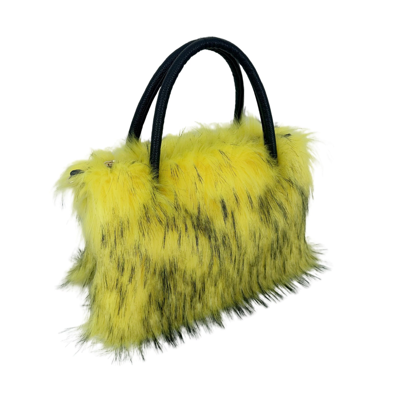 Square Plush Bag Artificial Fur Raccoon Fur Totes