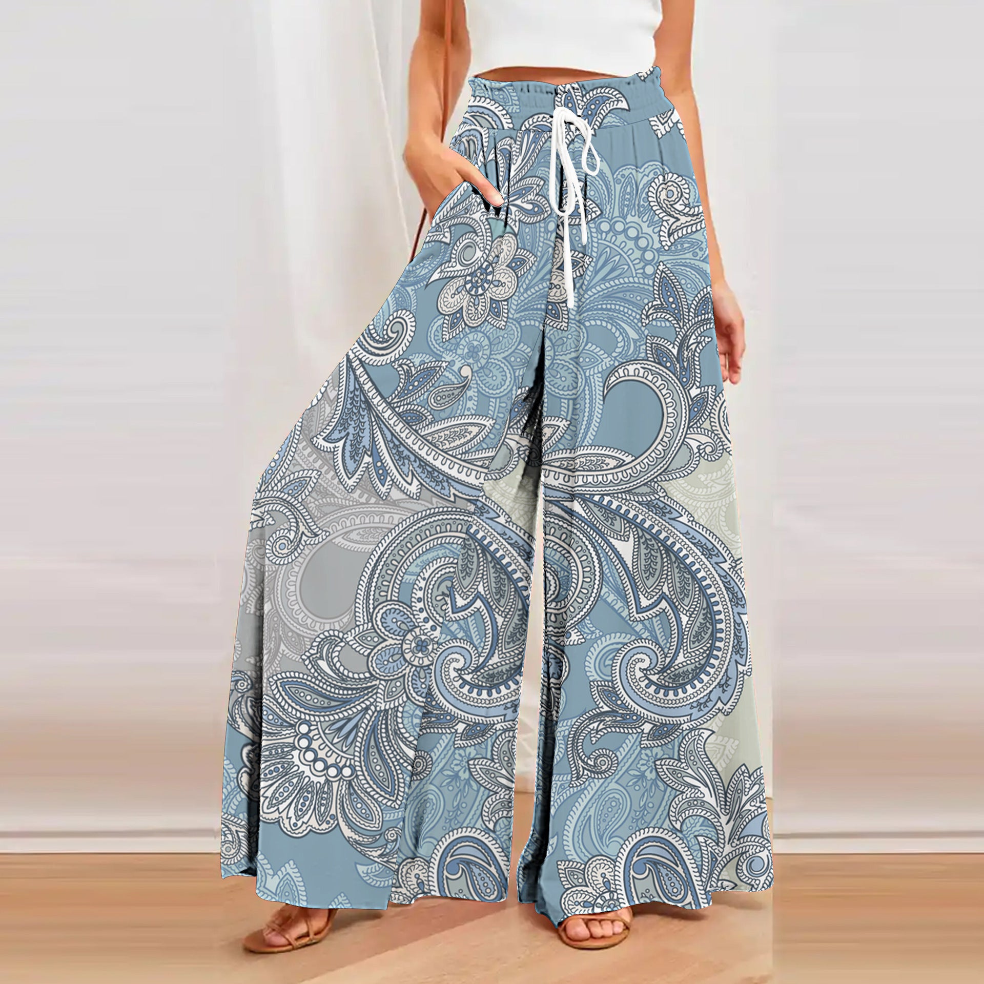 Bamboo Cotton 3D Wide Leg Culottes Loose Women's Wear