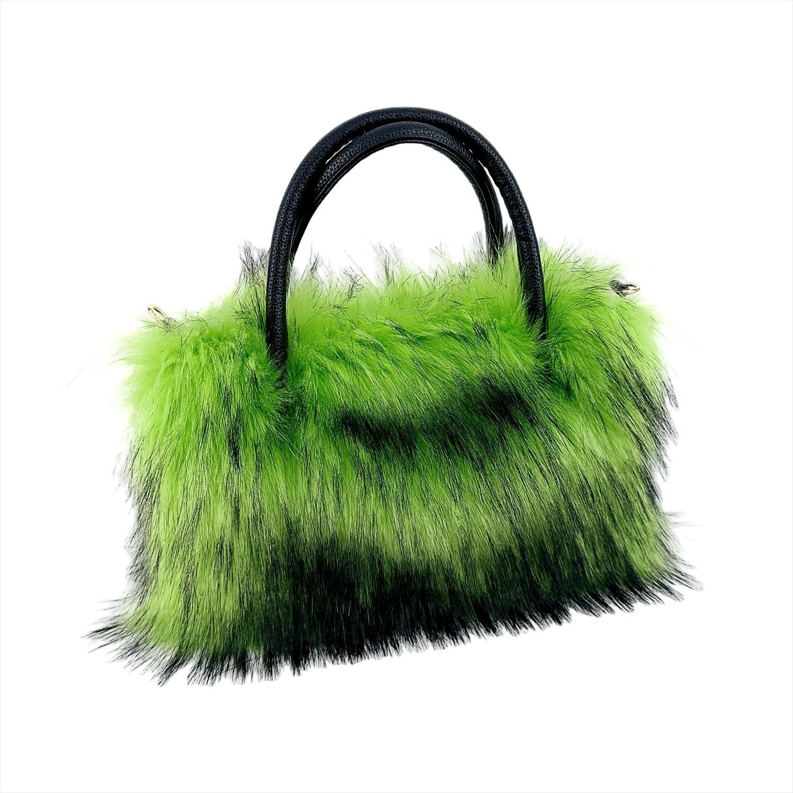 Square Plush Bag Artificial Fur Raccoon Fur Totes