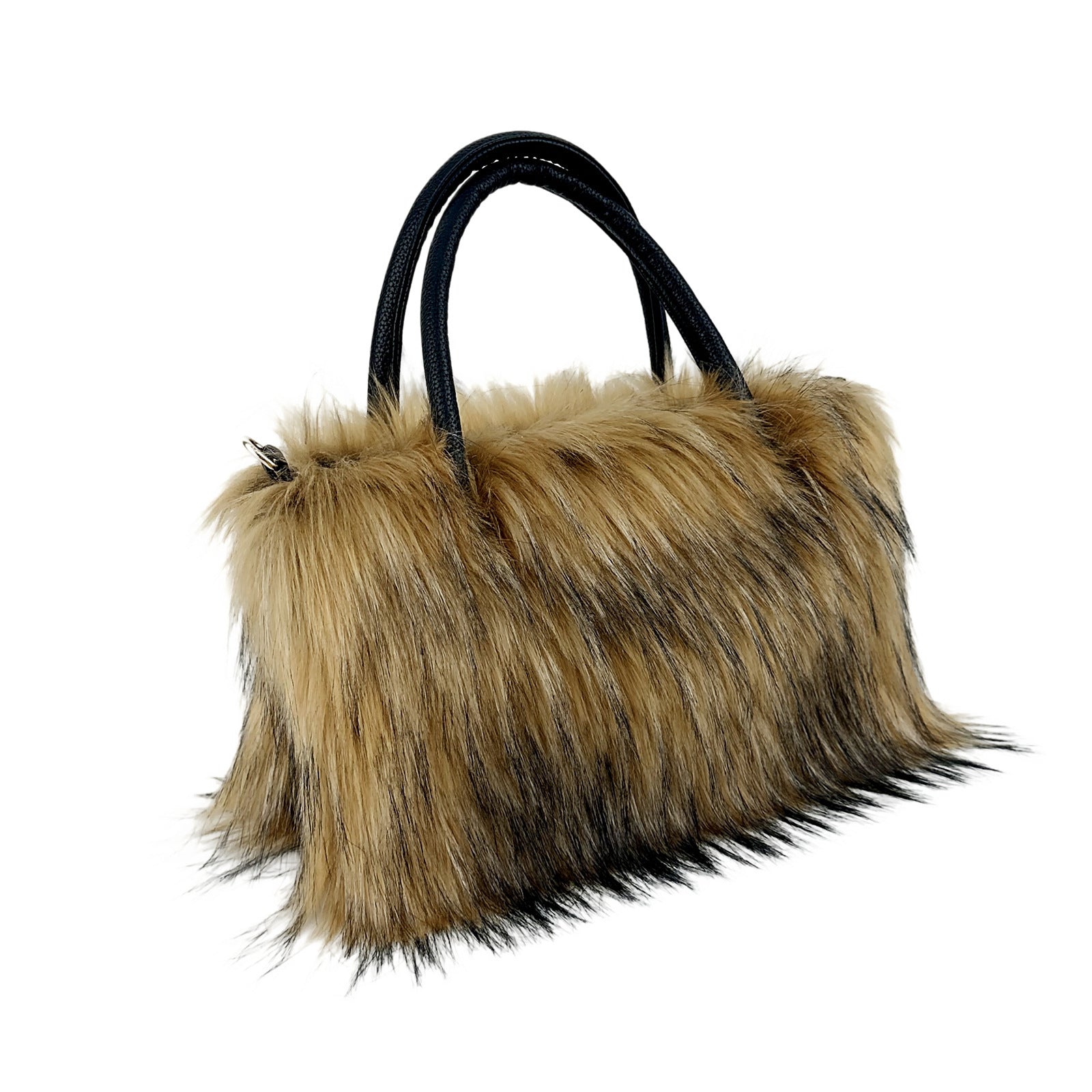 Square Plush Bag Artificial Fur Raccoon Fur Totes