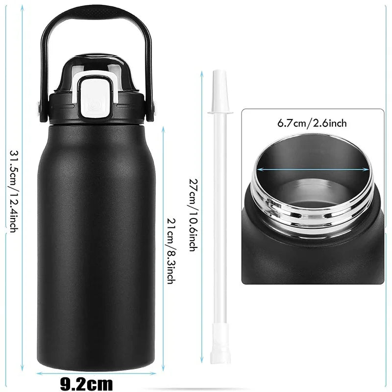 Tumbler Thermo Bottle 1500ML Capacity With Straw Stainless Steel
