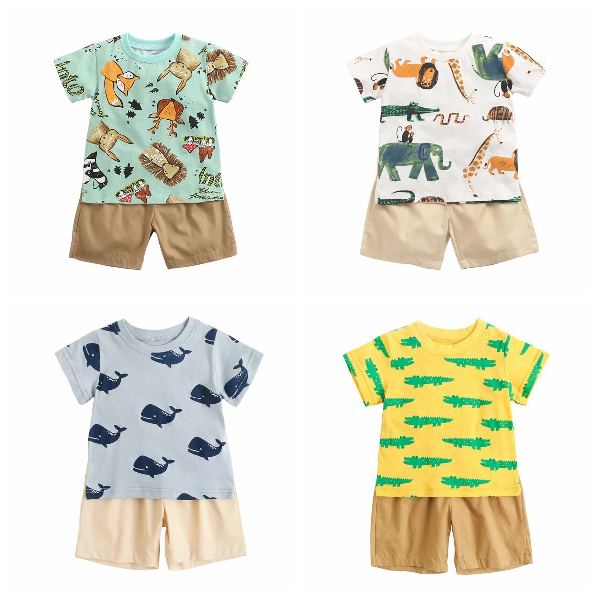 Sanlutoz Cartoon Boys Clothing Sets Summer Short Sleeve Cotton