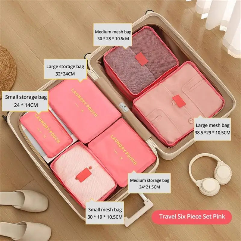 6 Pcs/Set Travel Storage Bag