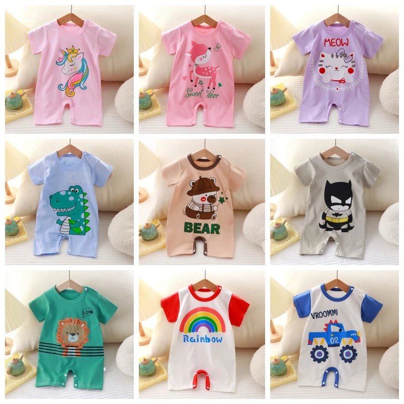 Newborn Baby Boy Girl Letter Print Bodysuit Jumpsuit Clothes Outfit