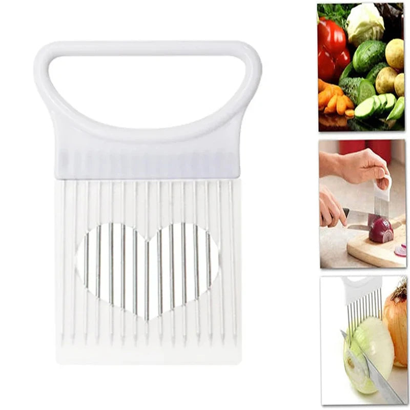 Stainless Steel Onion Holder Slicer Prongs Cutter