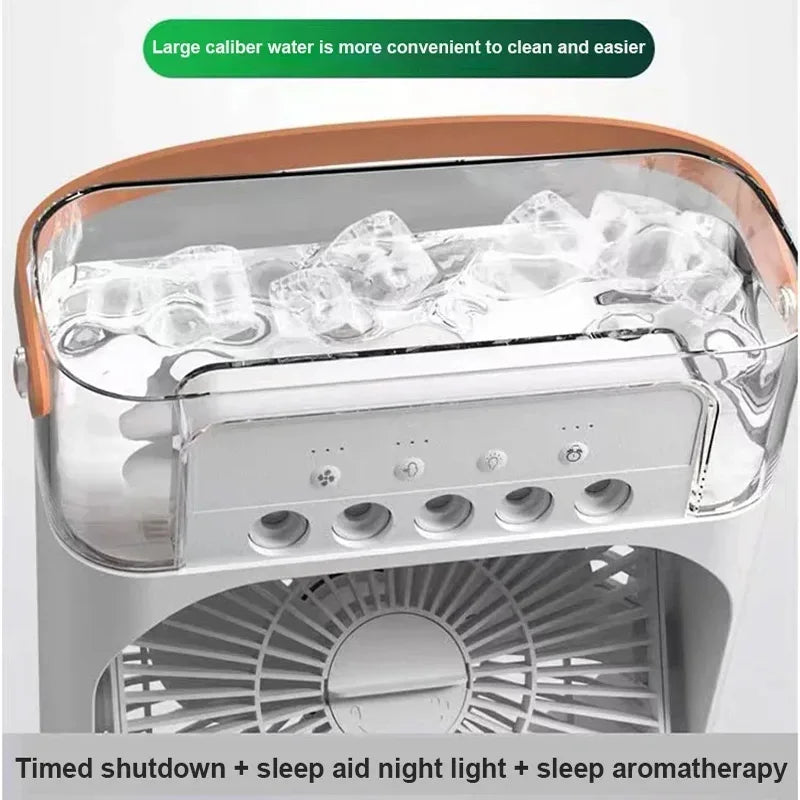 Portable 3 In 1 Fan AIr Conditioner Household Small Air Cooler LED Night Lights Humidifier Air