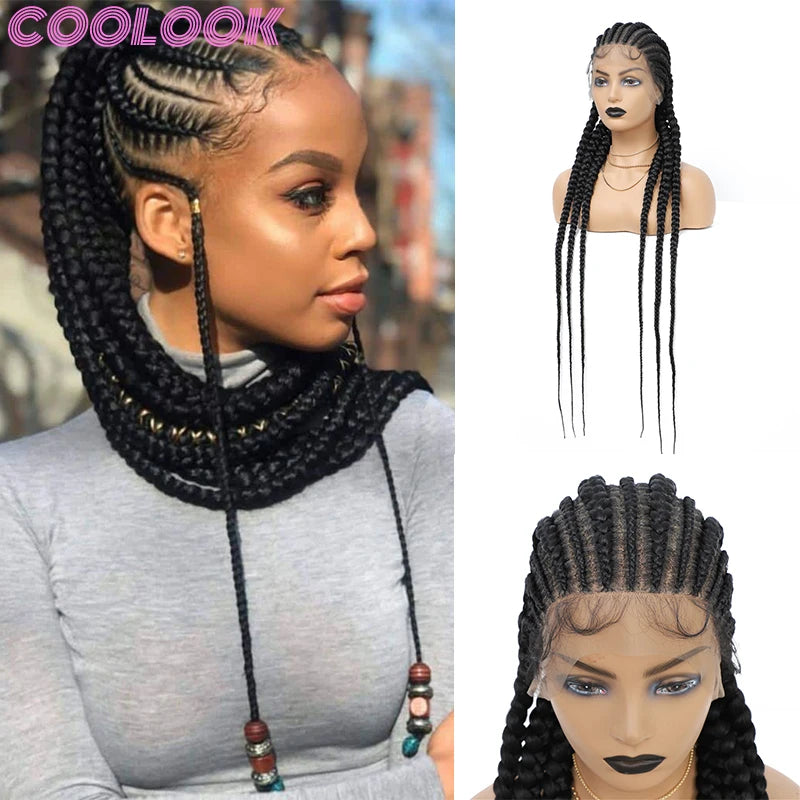 360 Full Lace Box Braided Wigs