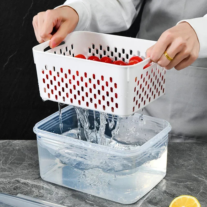 Refrigerator Preservation Box Transparent Double-layer Box set