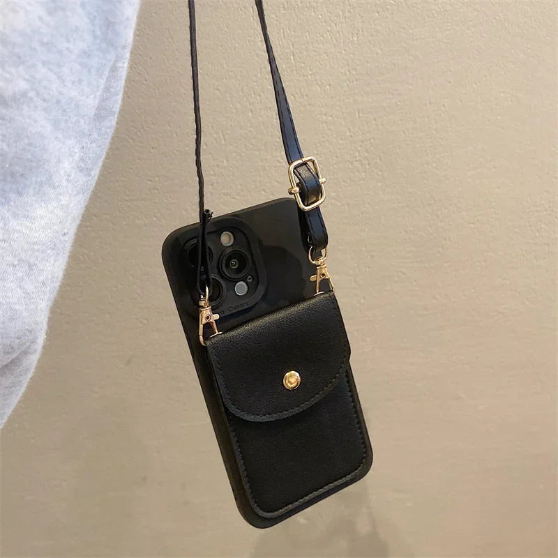 Luxury Card Bag Crossbody Case for iPhone