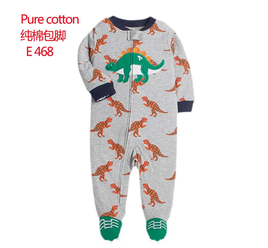 2024 Baby Clothes Zipper Cotton Cover All Newborn Boys Jumpsuit New Born Bebe Items Girls Outfit 0-12m Dinosaur Rompers Lion Fox