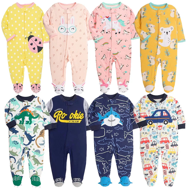 2024 Baby Clothes Zipper Cotton Cover All Newborn Boys Jumpsuit New Born Bebe Items Girls Outfit 0-12m Dinosaur Rompers Lion Fox