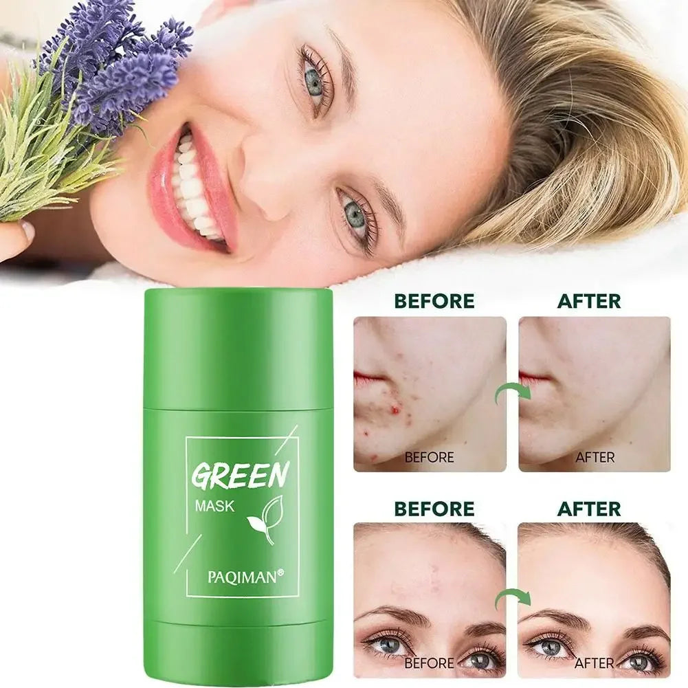 Hot Green Tea Solid Cleansing Mask Remove Blackhead ,Acne