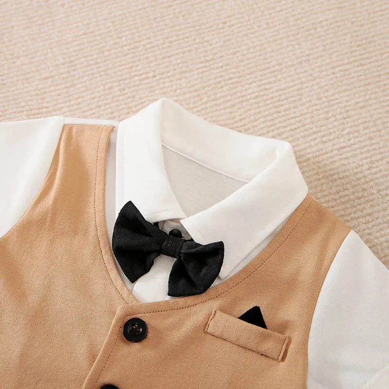 Gentleman Style  Short Sleeved Newborn Clothes