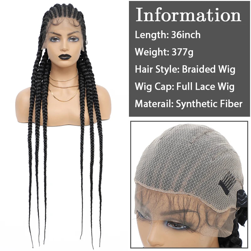 360 Full Lace Box Braided Wigs