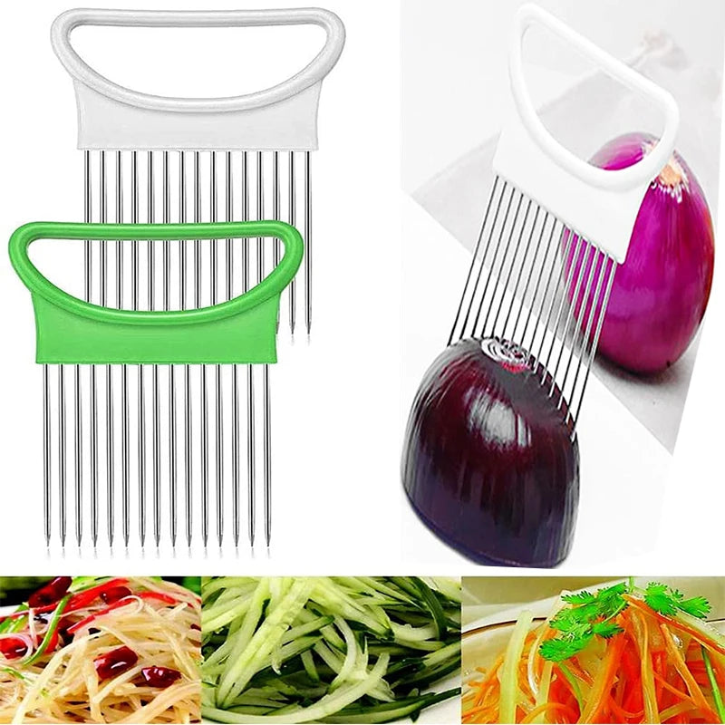 Stainless Steel Onion Holder Slicer Prongs Cutter