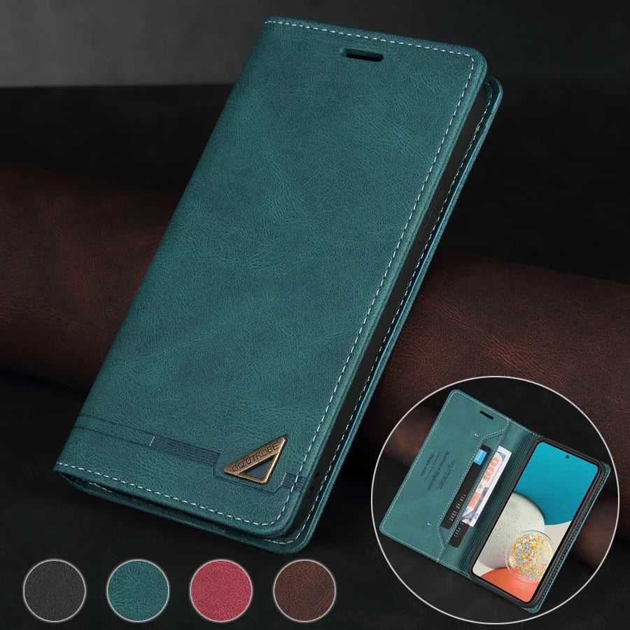 Anti-theft Flip Leather Wallet Case For Samsung Galaxy