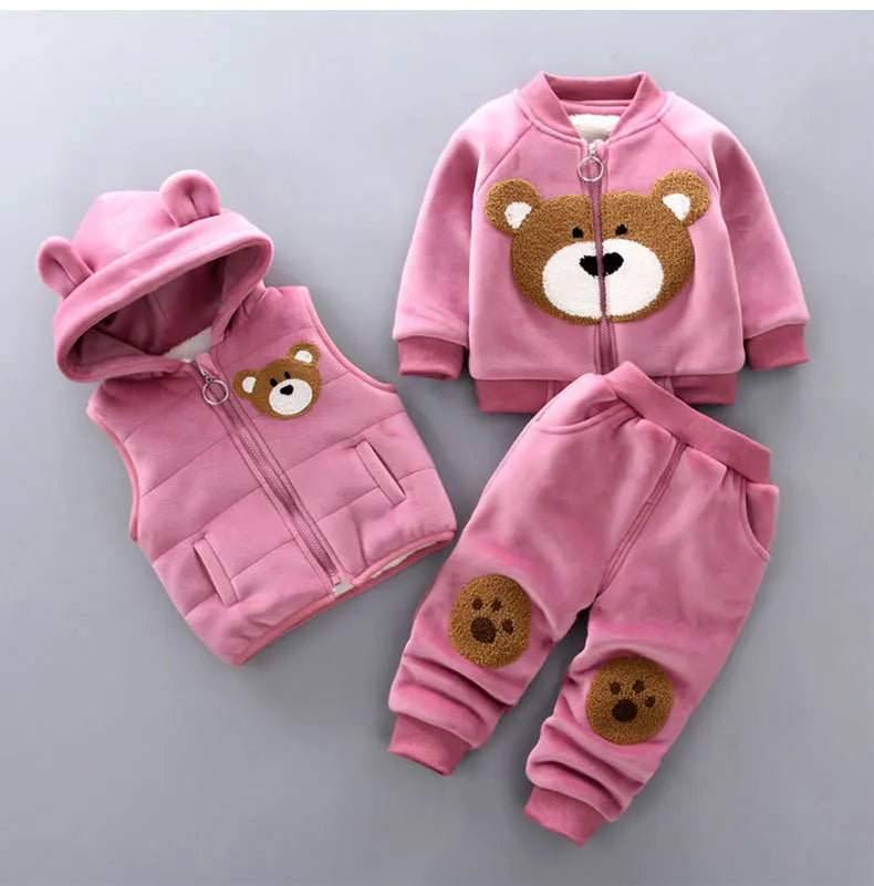 Warm Hooded Kids Tracksuit Clothes Set