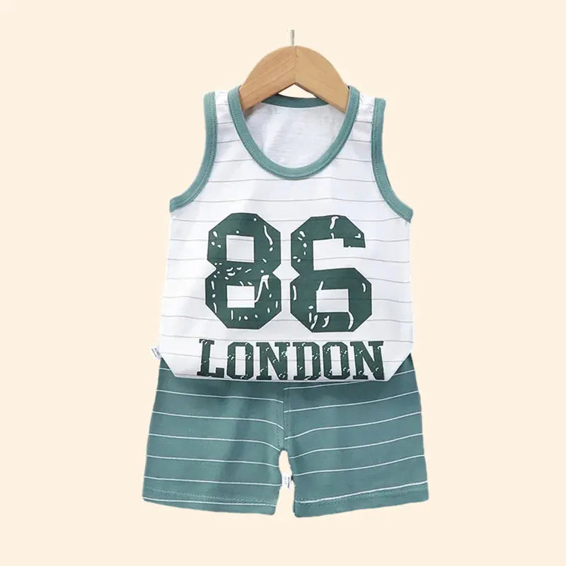 Children's Clothing set baby Cotton T-Shirts Shorts Tank Top Sleeveless