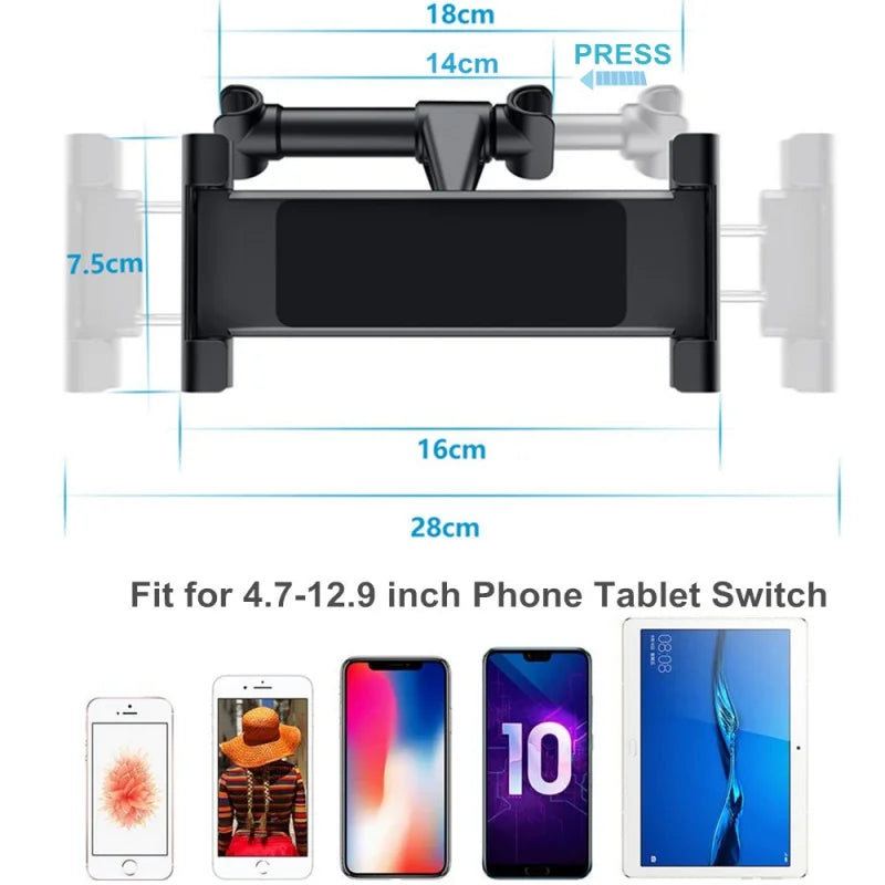 Car Headrest Tablet Holder