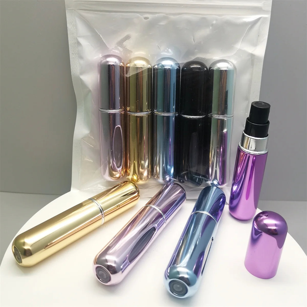 5Pcs/Set Travel Perfume Bottle Refillable Portable Mini Atomizer Spray Refill Bottle  5ml