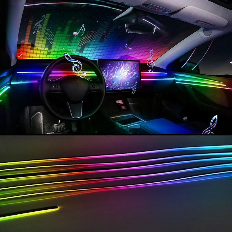 Color Streamer Car Ambient Lights RGB Acrylic Strip