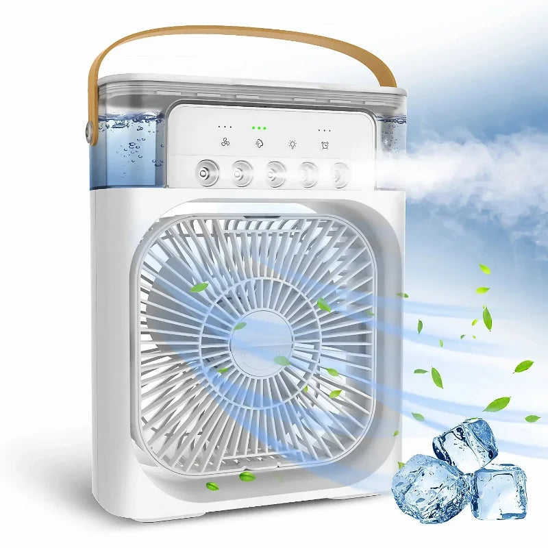 Portable 3 In 1 Fan AIr Conditioner Household Small Air Cooler LED Night Lights Humidifier Air