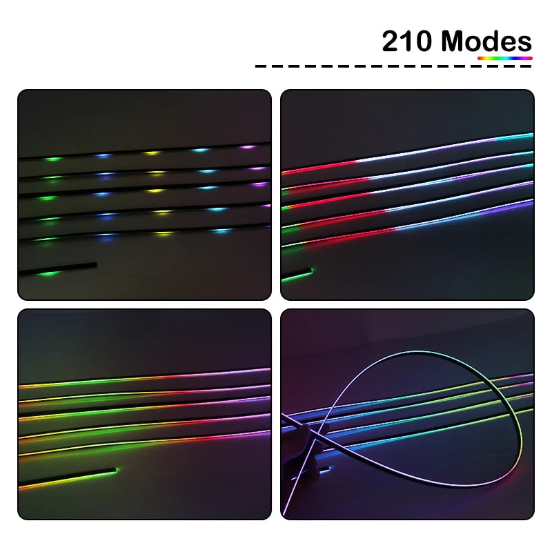 Color Streamer Car Ambient Lights RGB Acrylic Strip