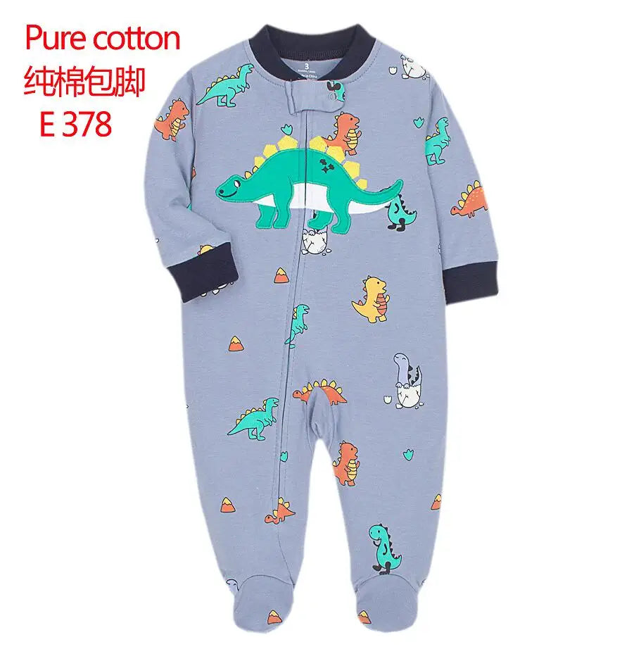 2024 Baby Clothes Zipper Cotton Cover All Newborn Boys Jumpsuit New Born Bebe Items Girls Outfit 0-12m Dinosaur Rompers Lion Fox