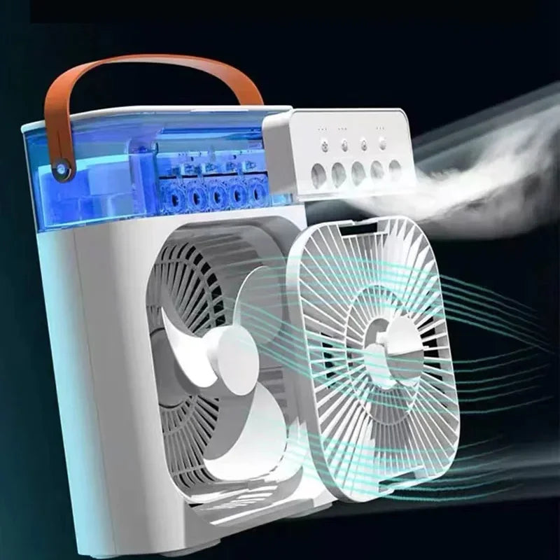 Portable 3 In 1 Fan AIr Conditioner Household Small Air Cooler LED Night Lights Humidifier Air