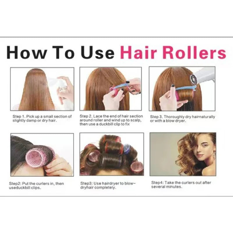 Hair Roller Curler No Heat Hair Bangs Volume Self-adhesive