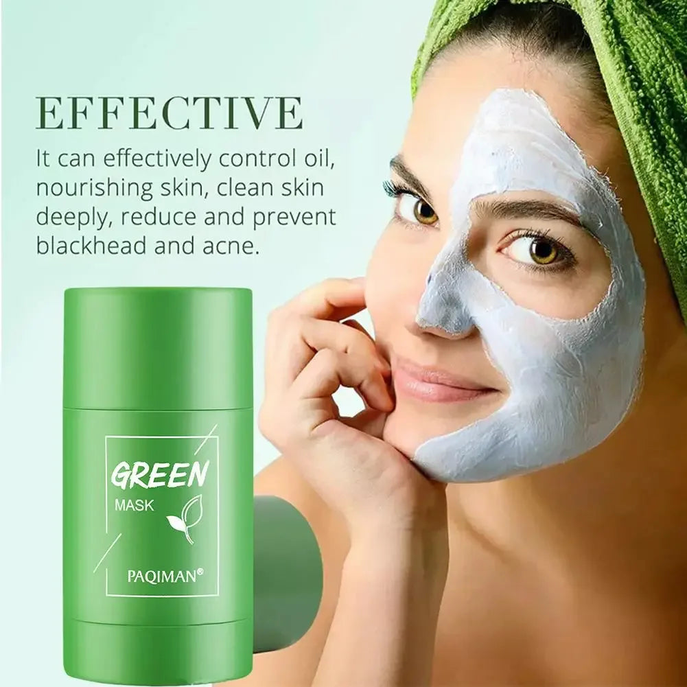 Hot Green Tea Solid Cleansing Mask Remove Blackhead ,Acne