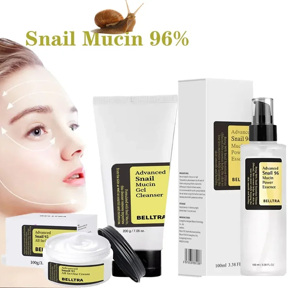 Snail mucin 96% Korean skin care facial anti-aging, fades fine lines, repairs and tightens